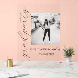 Señal Acrílica fiesta de graduación de elegancia rosa