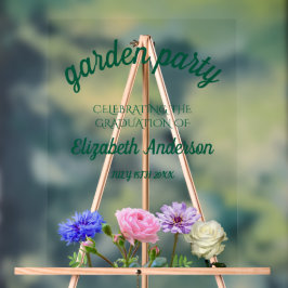 Señal Acrílica Fiesta de graduación en el jardín