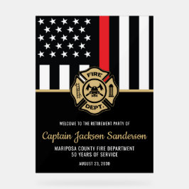 Señal Acrílica Fiesta de Jubilación del Departamento de Bomberos