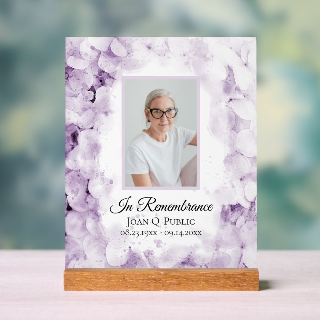 Señal Acrílica Fiesta de la vida por la acuarela de la hidrangea  (Neutral )