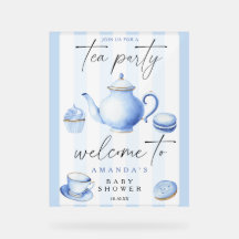 Fiesta de té de bienvenida para baby shower de niñ