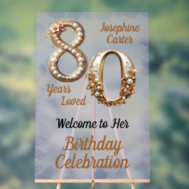 Señal Acrílica Fiesta elegante por el 80 cumpleaños
