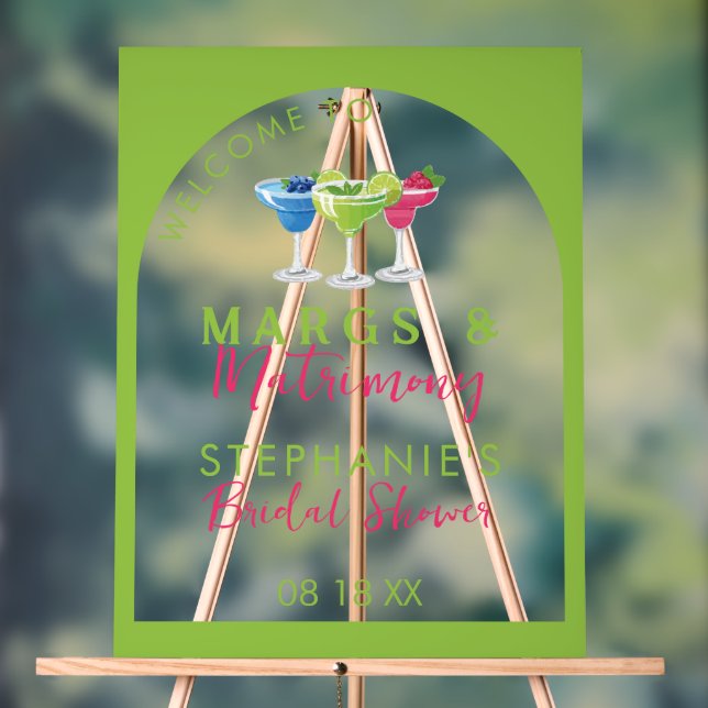 Señal Acrílica Fiesta Retro de Despedida de Soltera de Margs y Ma (Neutral )