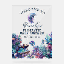 Fintastic One Rustic Watercolor Baby Shower modern