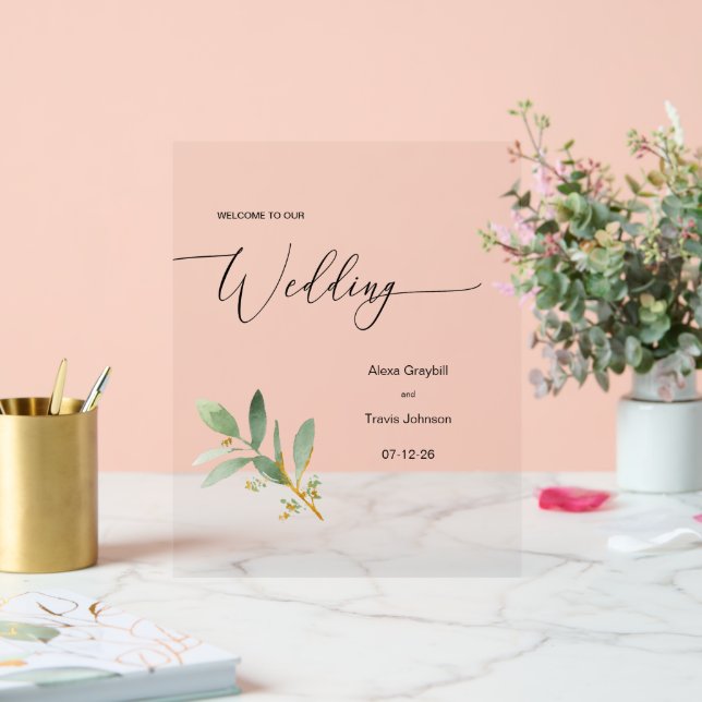 Señal Acrílica Firma Boda personalizada (Boda)