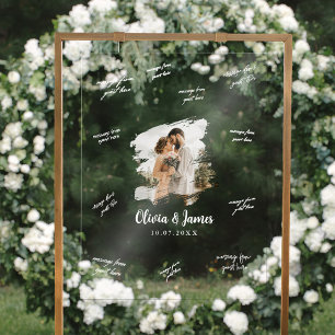 Señal Acrílica Firma de Invitado de Boda con Foto