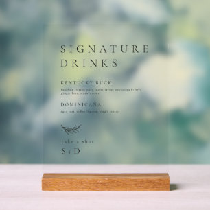 Señal Acrílica Firma simple minimalista bebe Rótulo Boda