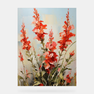 Señal Acrílica Flor Cardinal - Impasto Floral
