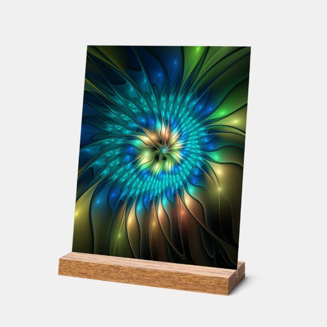 Señal Acrílica Flor de fantasía luminosa, fragancia abstracta col (Ángulo)