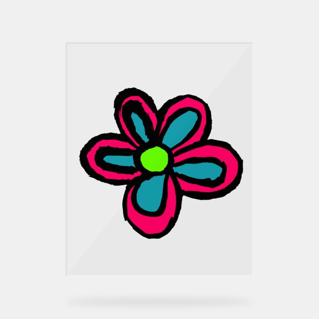 Señal Acrílica Flor rosa cúrcuta (Anverso)