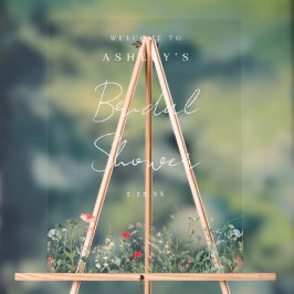 Señal Acrílica Flor silvestre ducha de novia