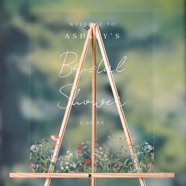 Señal Acrílica Flor silvestre ducha de novia (Neutral )