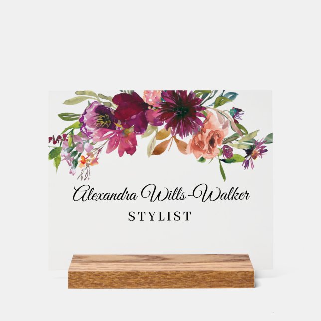 Señal Acrílica Floral Flor de Jaramago  (Anverso)