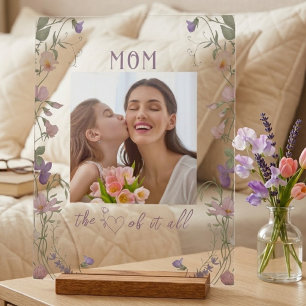 Señal Acrílica Floral Mamá el Corazón de Todo Foto Acrílico