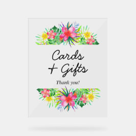 Señal Acrílica Floral Tropical Paradise Flamingo Cards and Gifts
