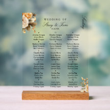 Florales de Melocotón Asientos Elegantes de Boda
