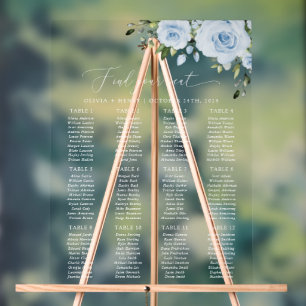 Señal Acrílica Flores Azules Polvorientas, Verdor, Boho, Gráfico