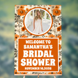 Señal Acrílica Flores De Caída Rústica Foto Ducha De Novias Bienv