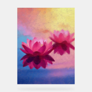 Señal Acrílica Flores de Lotus abstractas y coloridas