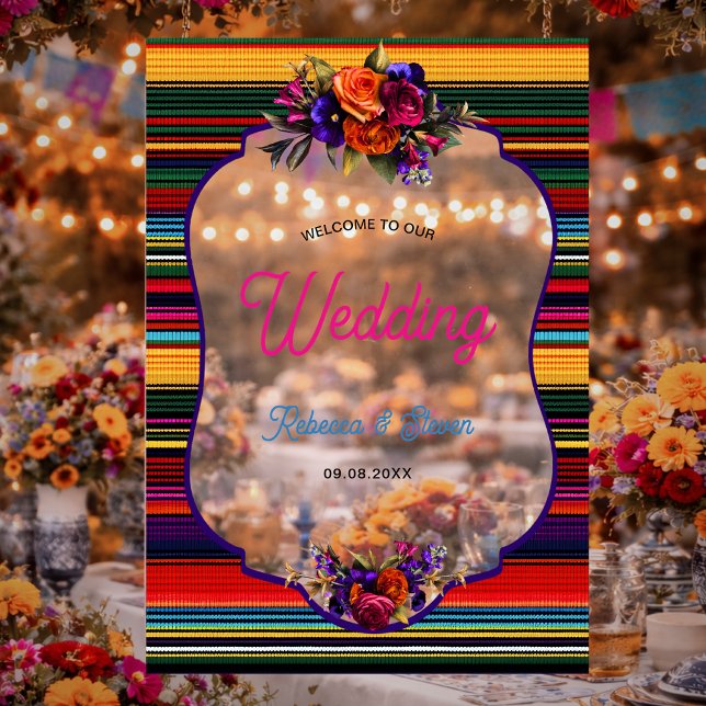 Señal Acrílica Flores mexicanas elegantes boda acrílico (Subido por el creador)
