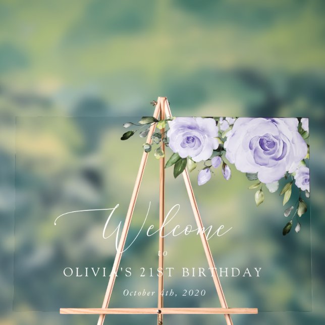 Señal Acrílica Flores moradas, flores de lagarto, bienvenida al c (Neutral )