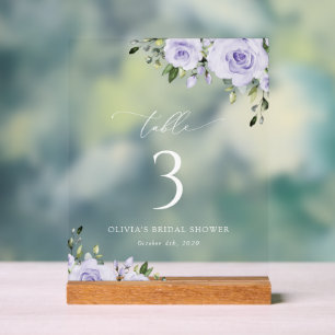 Señal Acrílica Flores púrpura, Flores de Lino, Boho, Números de M