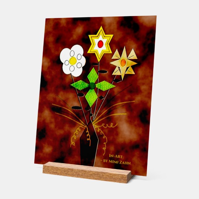 Señal Acrílica "Flower Delivery" (11" x 14") Acrylic Sign (Ángulo)