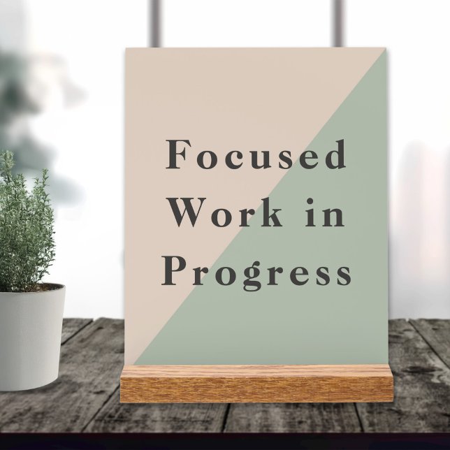 Señal Acrílica Focused Work Do Not Disturb Quiet Space Available (Focused Work Do Not Disturb Quiet Space Available Acrylic Sign)