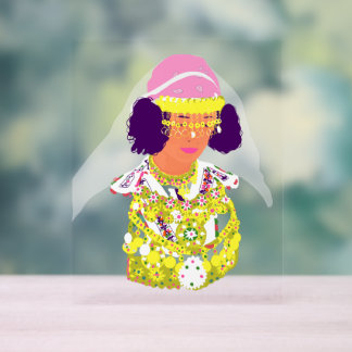 Señal Acrílica Folk Costume-Inspired Acrylic Art Sign