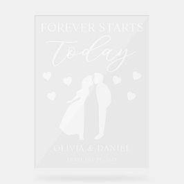Señal Acrílica Forever Starts Today Personalized Wedding