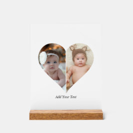 Señal Acrílica Forma cardíaca 2 Collage de fotos