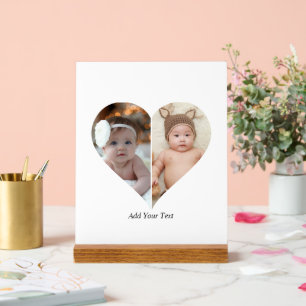 Señal Acrílica Forma cardíaca 2 Collage de fotos