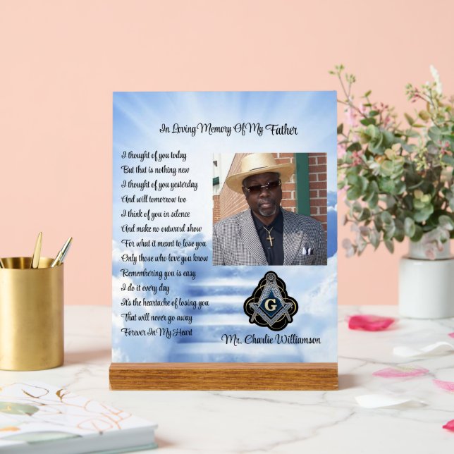 Señal Acrílica Foto conmemorativa de Freemason (Boda)