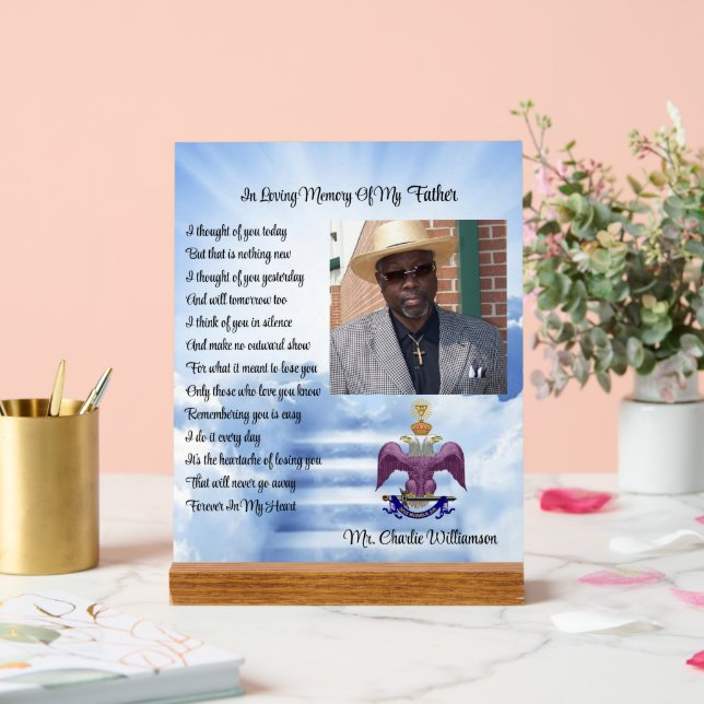 Señal Acrílica Foto conmemorativa de Mason de 33 grados (Boda)