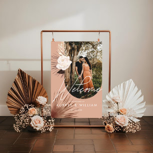 Señal Acrílica Foto de arte moderno Boho Watercolor Florals Boda