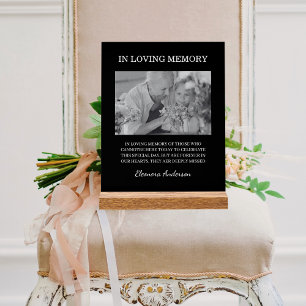 Señal Acrílica Foto de boda en blanco y negro en memoria amorosa
