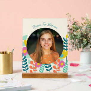 Señal Acrílica foto de cumpleaños 30 colorido floral moderno