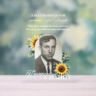 Señal Acrílica Foto de girasol personalizada