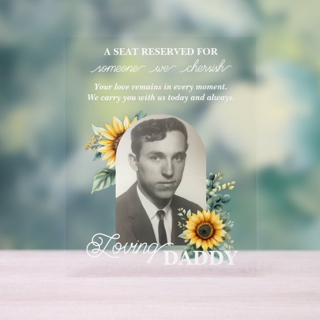 Señal Acrílica Foto de girasol personalizada (Neutral )