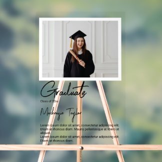 Señal Acrílica Foto de graduado y texto personalizado