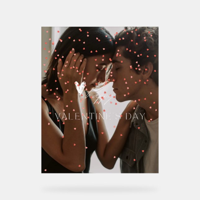 Señal Acrílica Foto de pareja personalizada El día de San Valentí (Anverso)