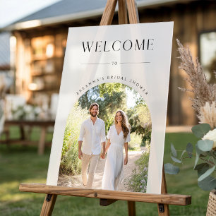 Señal Acrílica Foto de parejas Recepción de boda rústica escarcha