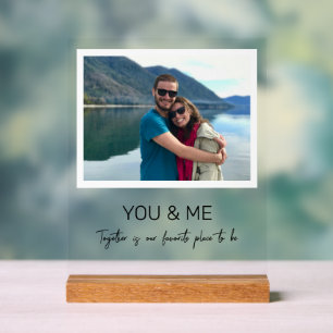 Señal Acrílica Foto de You y Me y texto personalizado