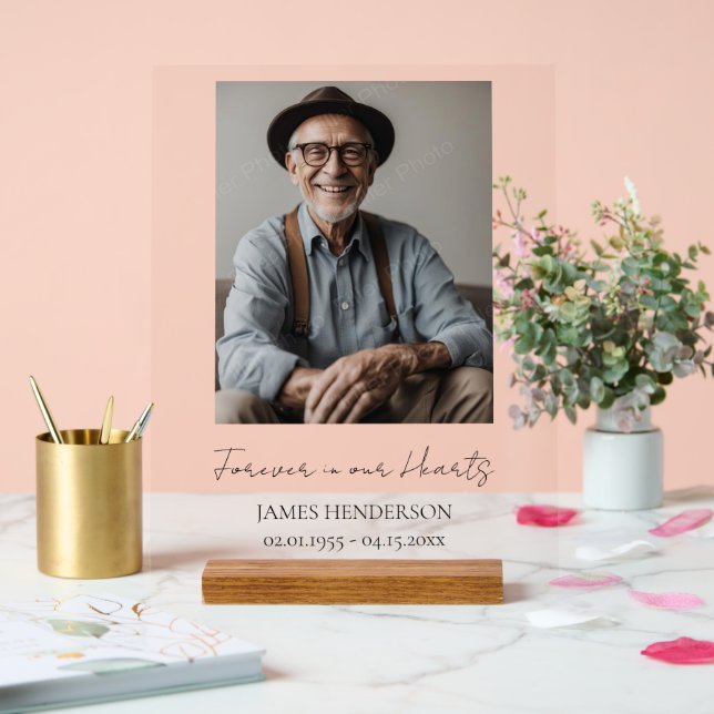 Señal Acrílica Foto Memorial Simple (Boda)