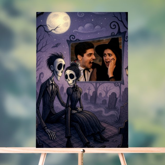 Señal Acrílica Foto personalizada de Halloween gótico (Neutral )