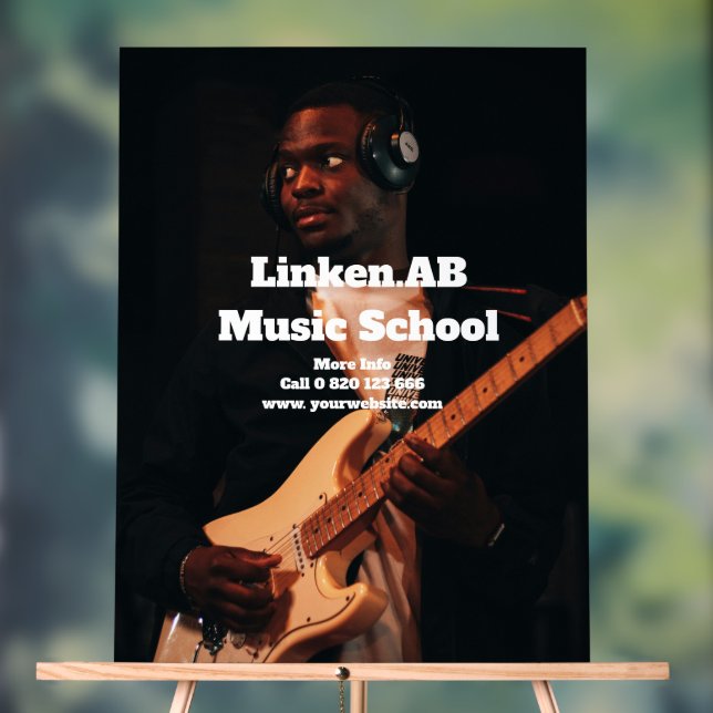 Señal Acrílica Foto personalizada de la Escuela de Música Rótulo  (Neutral )