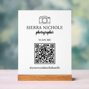 Señal Acrílica Fotografía moderna Tarjeta de visita QR Code