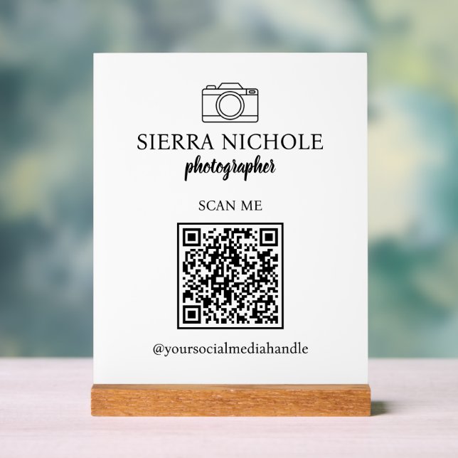 Señal Acrílica Fotografía moderna Tarjeta de visita QR Code (Neutral )