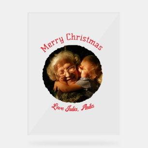 Señal Acrílica Fotos de la abuela de navidad