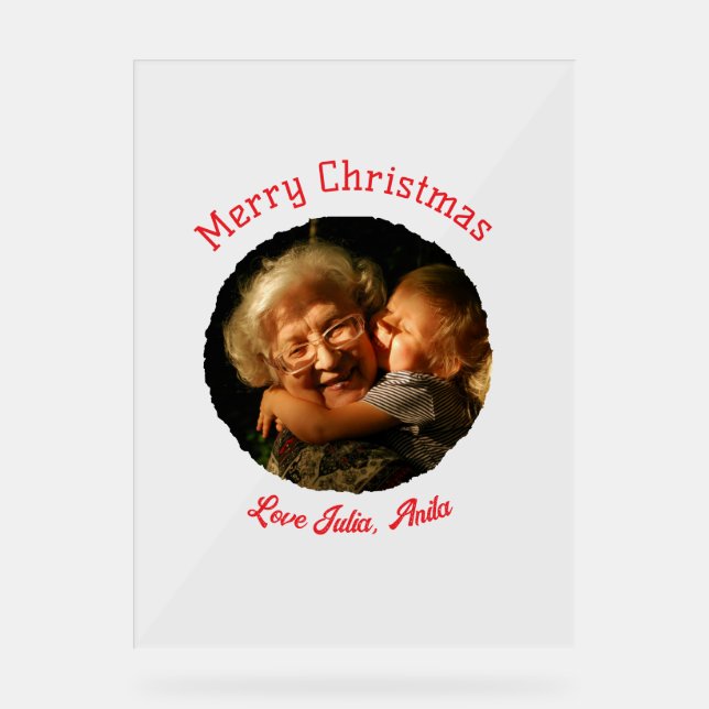 Señal Acrílica Fotos de la abuela de navidad (Anverso)